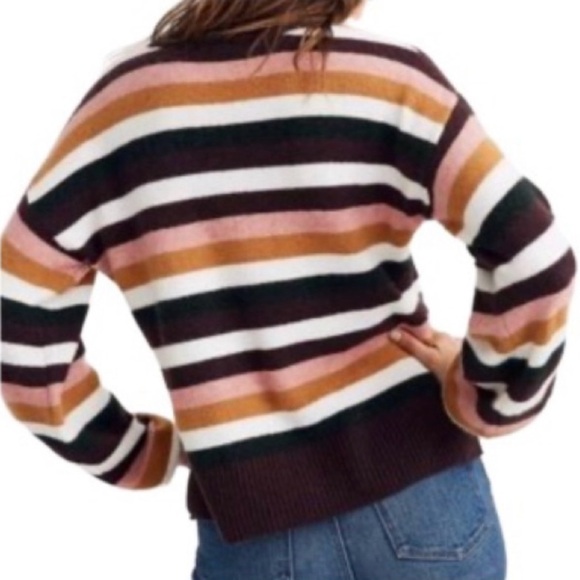 (SOLD) MADEWELL NWT Payton Coziest Yarn Striped Sweater, Size Large - Picture 2 of 14